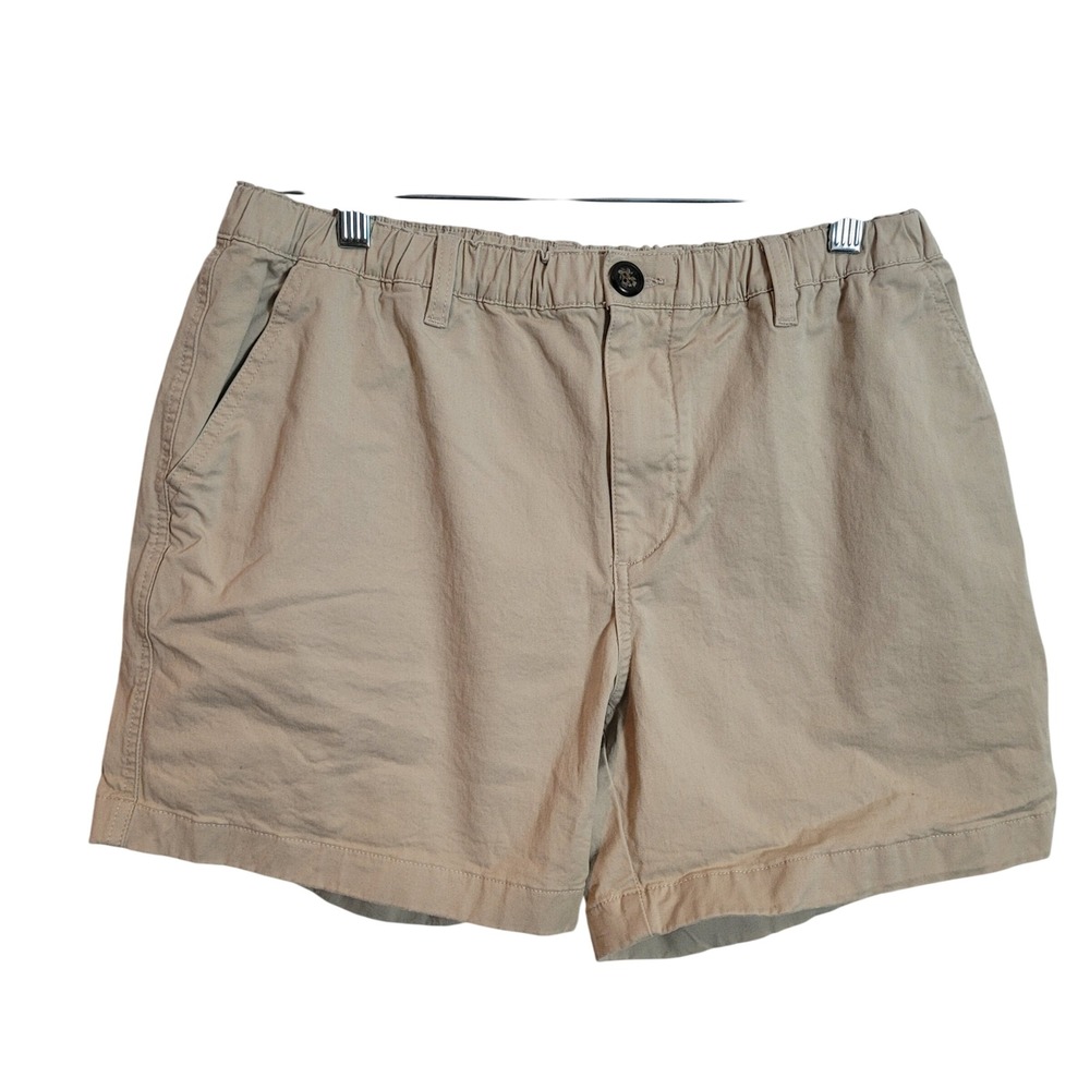 Chubbies Originals Mens Khaki Tan Stretch Twill Shorts Large 5 inch Inseam READ
